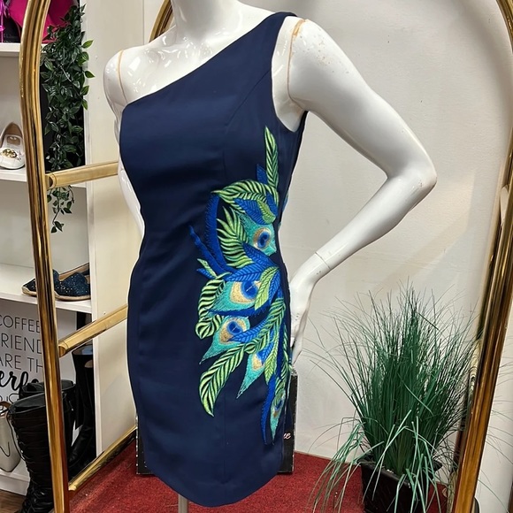 Lilly Pulitzer Dresses & Skirts - Lilly Pulitzer Navy Jamie Single Shoulder Dress NWT 0